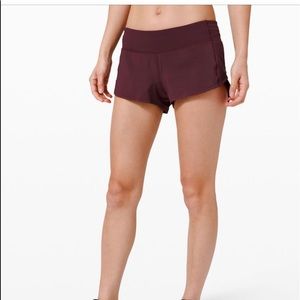 Lululemon speed up shorts 2.5 inches